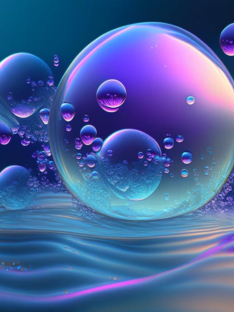 Bubbles In Water, Water, Waterscape Holographic 1