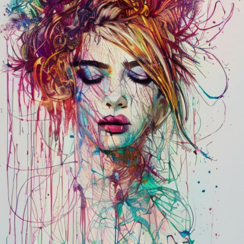 Woman With Colorful Hair