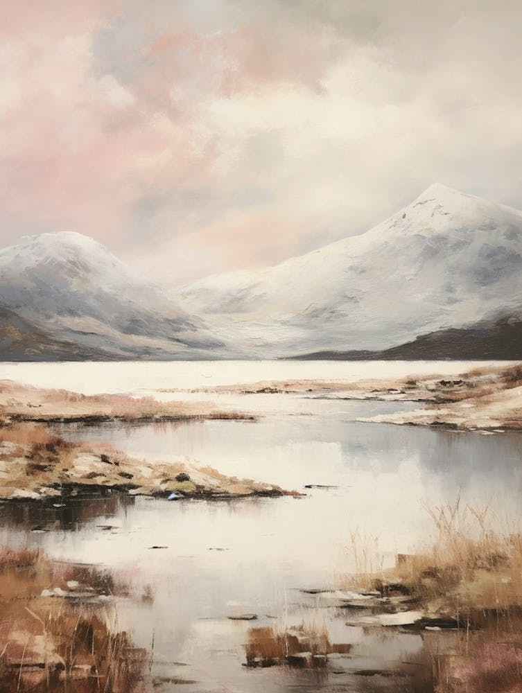Dreamy Winter Painting Lake District United Kingdom 2
