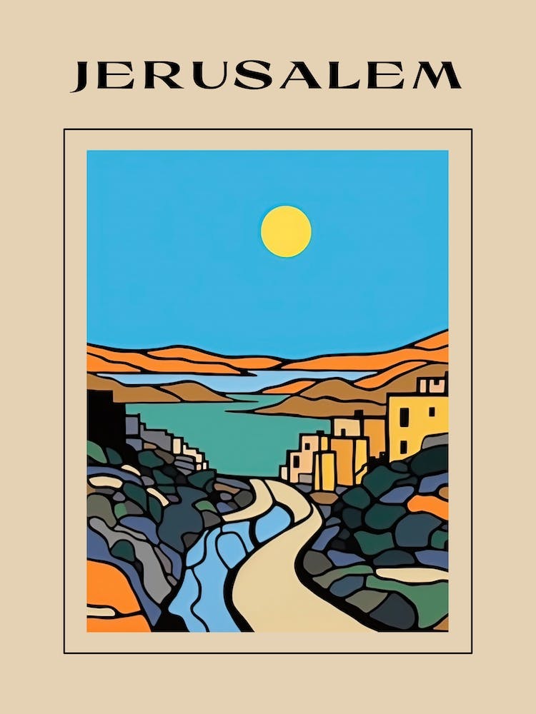 Minimal Design Style Of Jerusalem, Israel 1 Poster