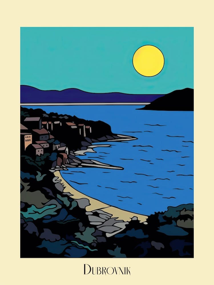 Poster Of Minimal Design Style Of Dubrovnik, Croatia 4