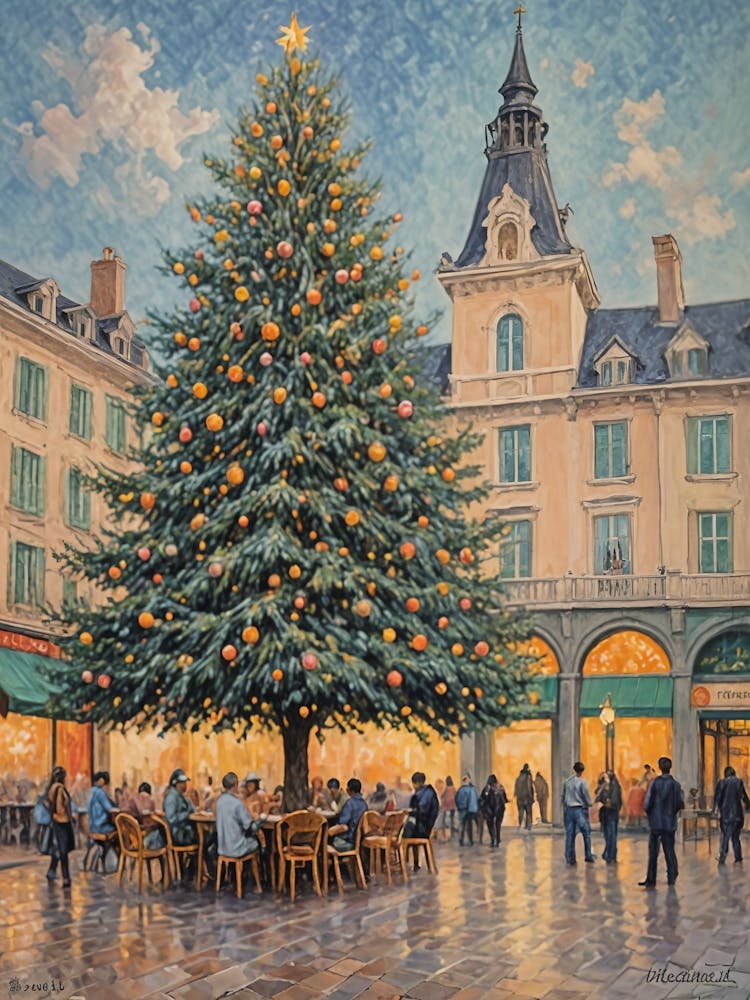 Christmas Tree In The Town Square