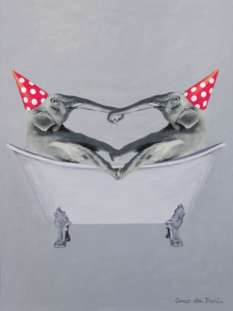 Party Elephants In Bathtub