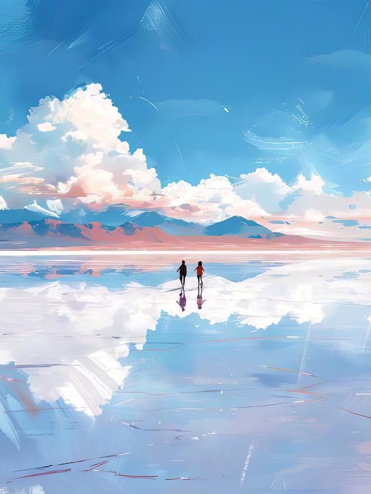 Bolivia Print Bolivia Illustration Uyuni Travel Poster Uyuni Print Poster Bolivia Gift Flamingo Print Traveler Gift(1)