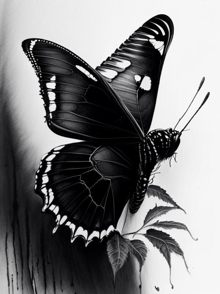 Black Swallowtail Butterfly Graffiti Illustration 2