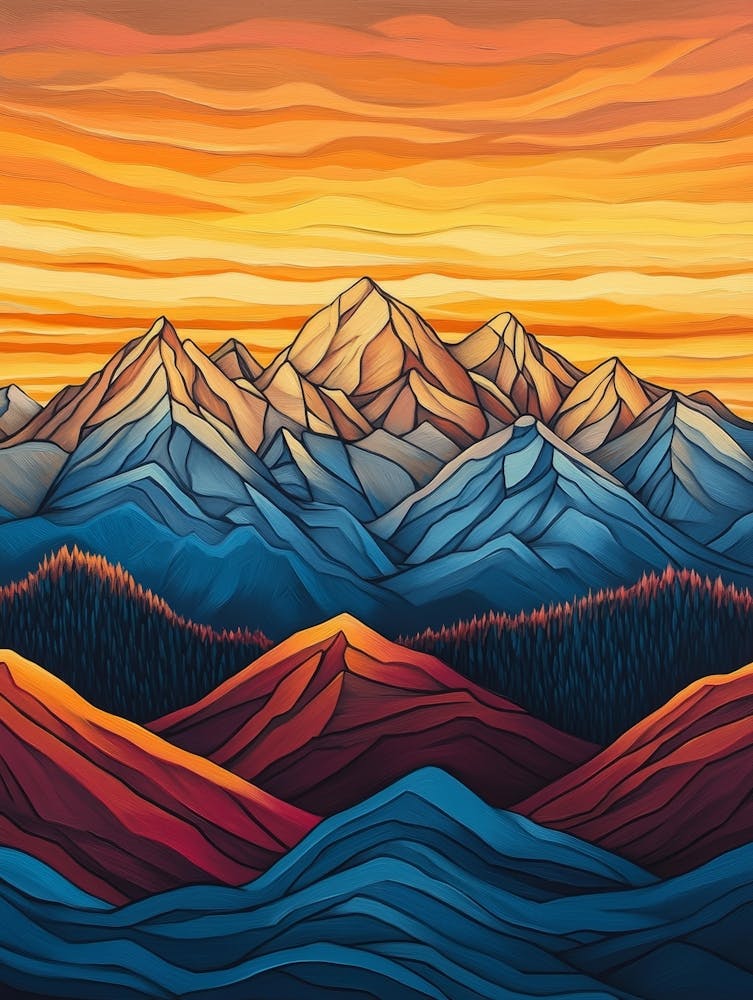 Mountains At Sunset 4