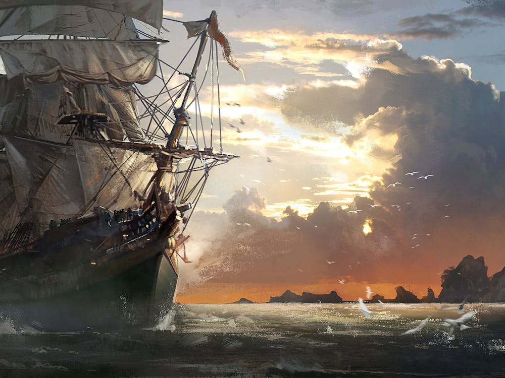 Pirate Ship In The Ocean