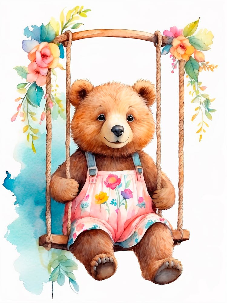 Teddy Bear On Swing