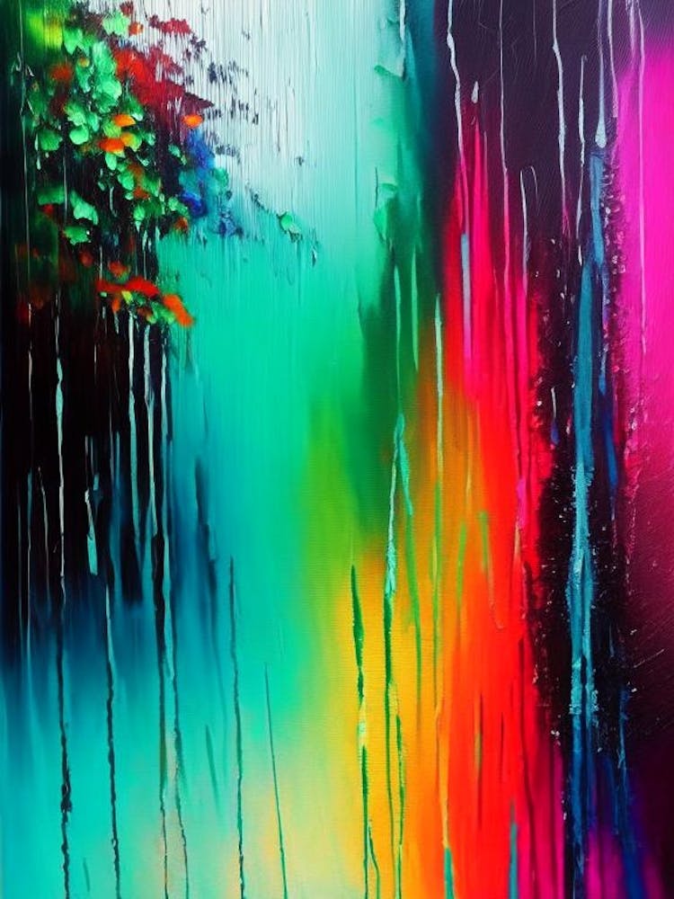 Rain Art Waterscape Bright Abstract 3