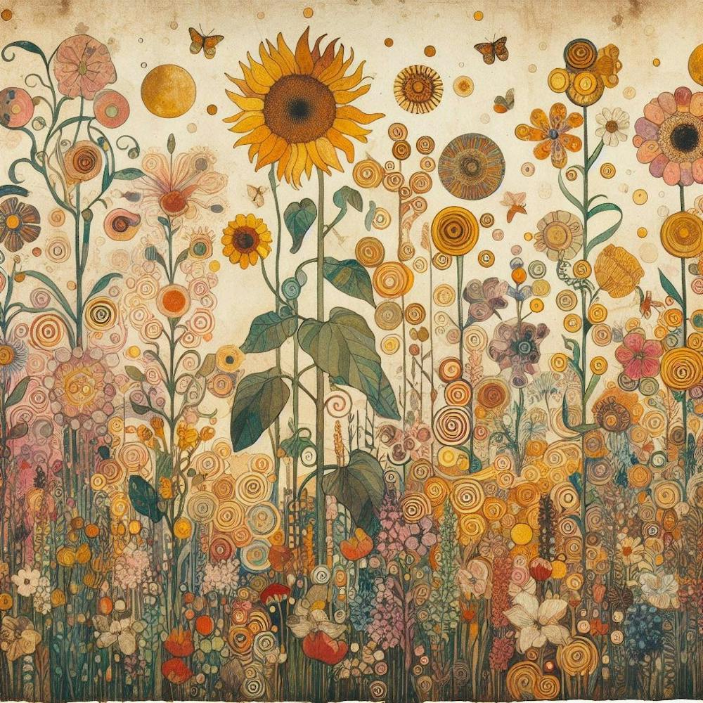 gustav klimt flower garden 3