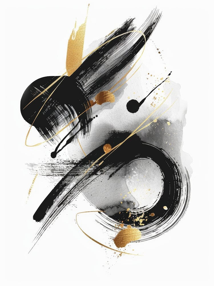Abstract Black And Gold Painting 59