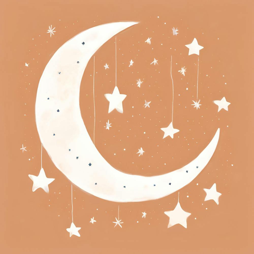 Terracotta Moon and Stars