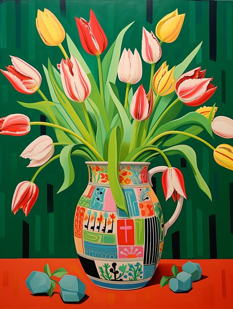 Flowers In A Vase Still Life Painting Tulips 5