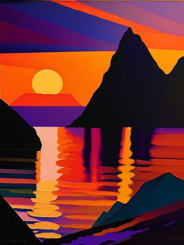 Rocky River Geometric Sunset