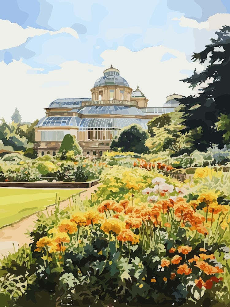 Royal Botanical Garden Edinburgh Uk Watercolour 3