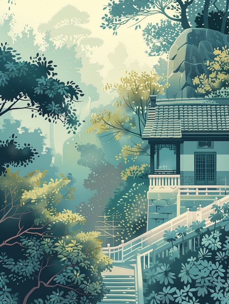 Nikko Japan 3 Retro Illustration