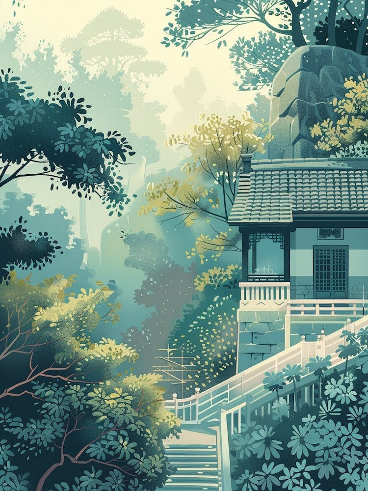 Nikko Japan 3 Retro Illustration