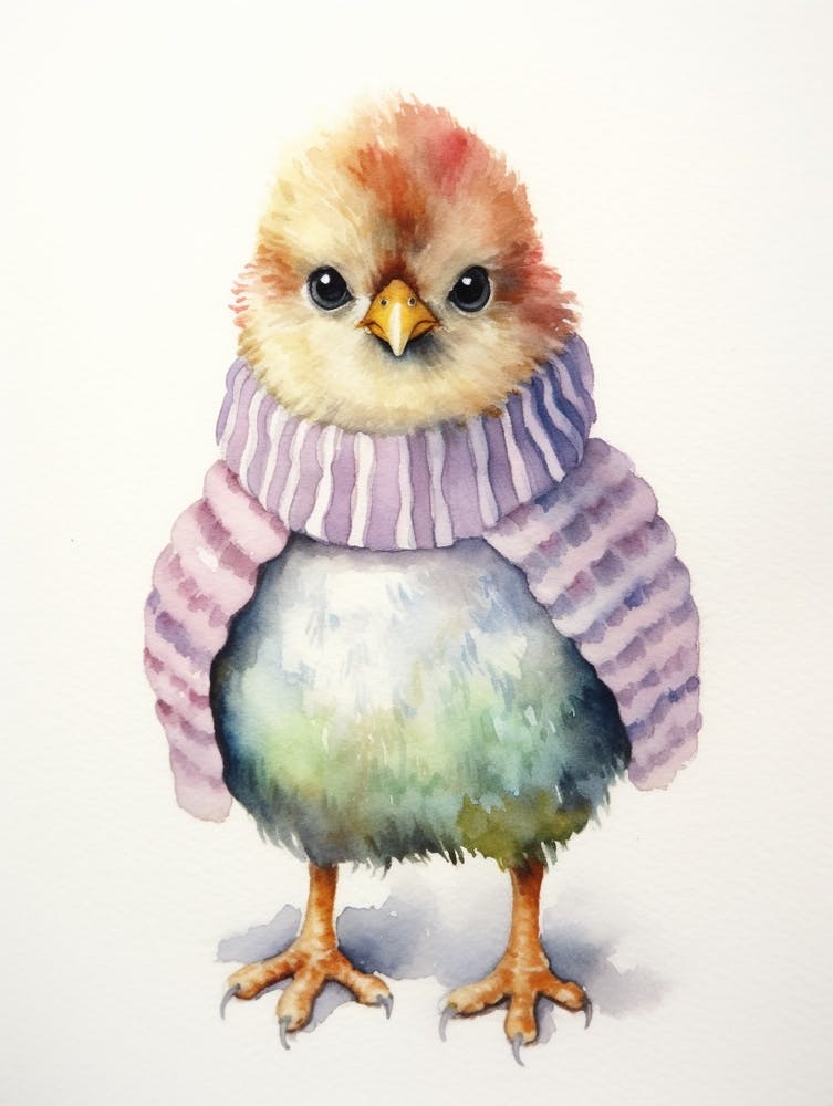 Aquarell Babytier Vogel 2
