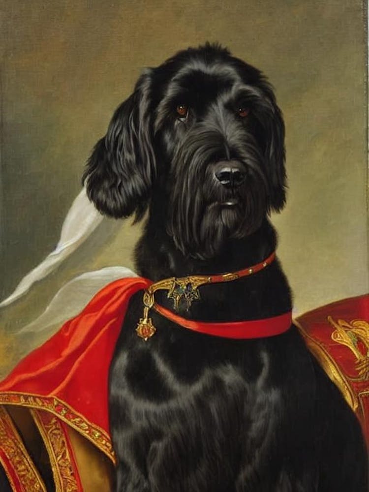 Giant Schnauzer Renaissance Portrait Oil Painting