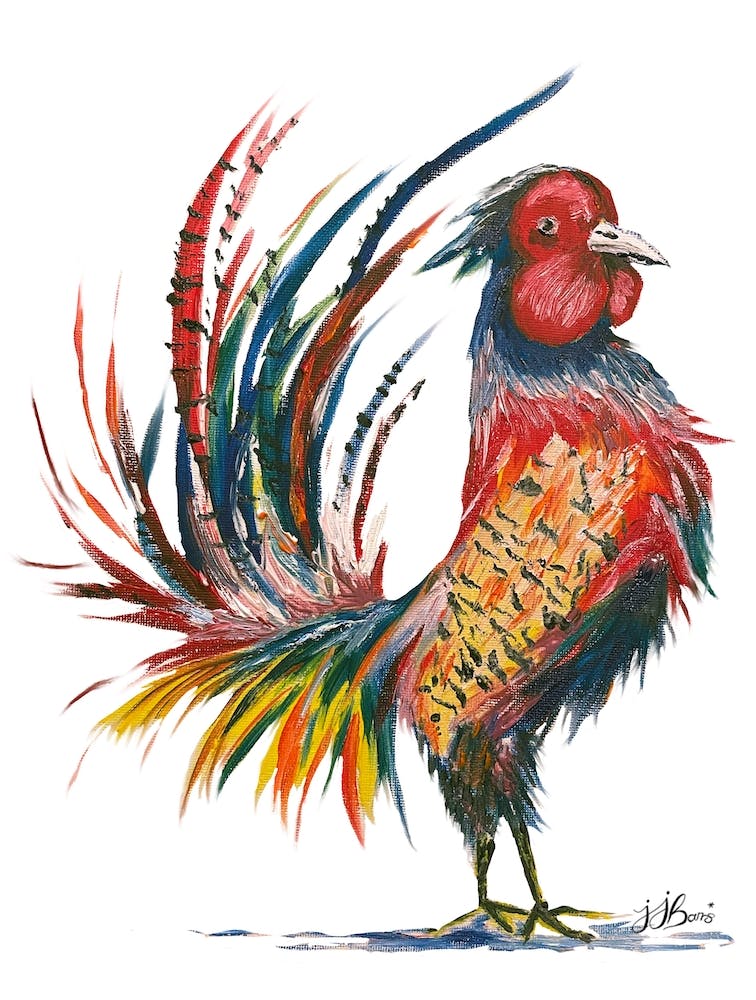 Colourful Pheasant painting