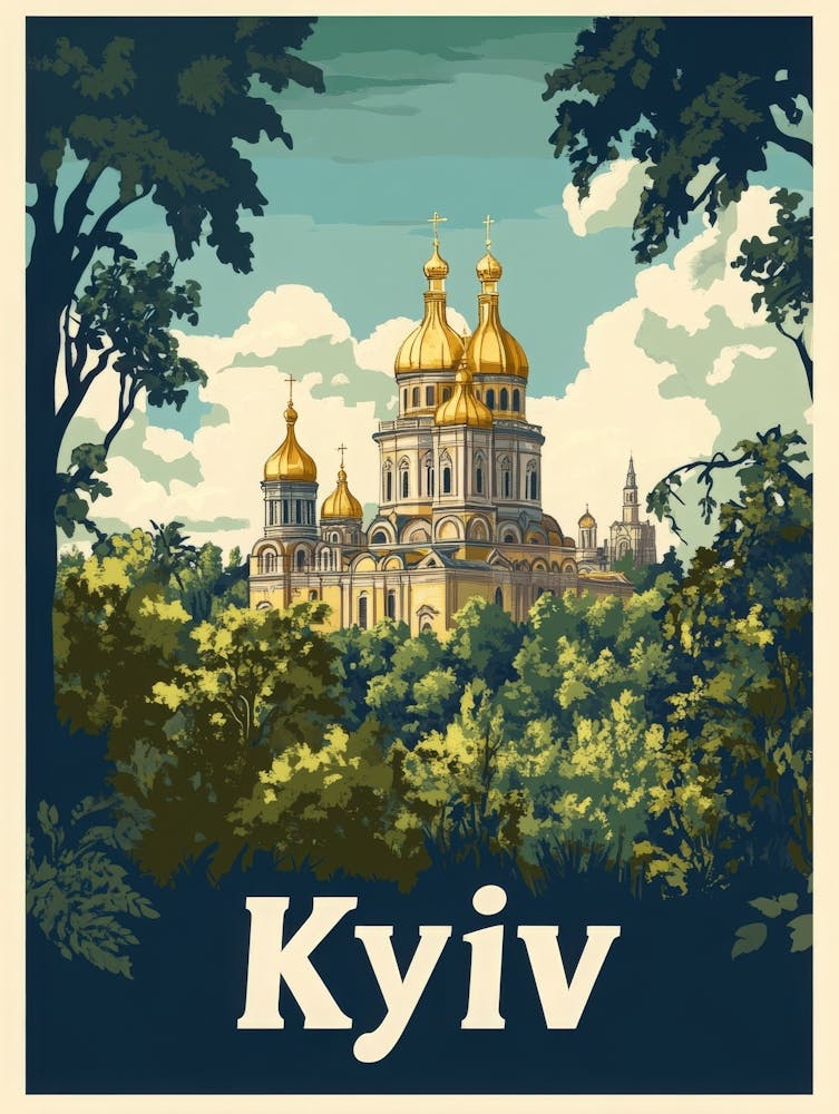 Aihrgdesign A Vintage Travel Poster Of Kyiv