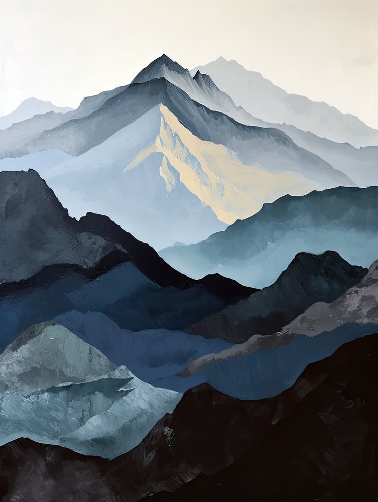 Luminous Legacy: Minimalist Mountains