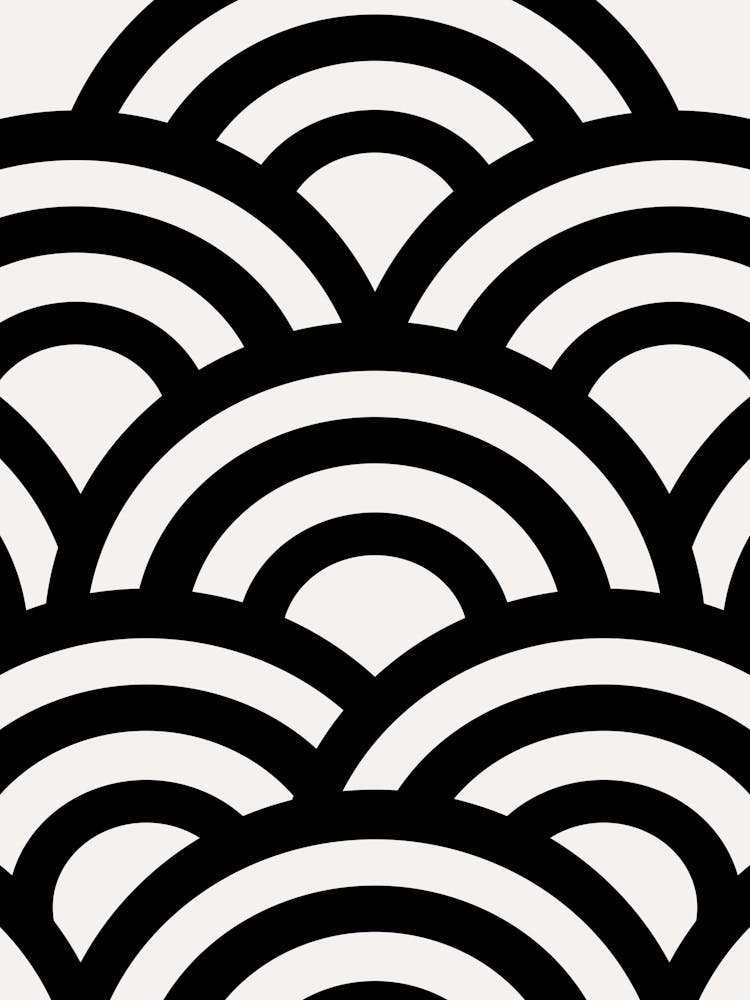 Abstract Waves Black And White Arches