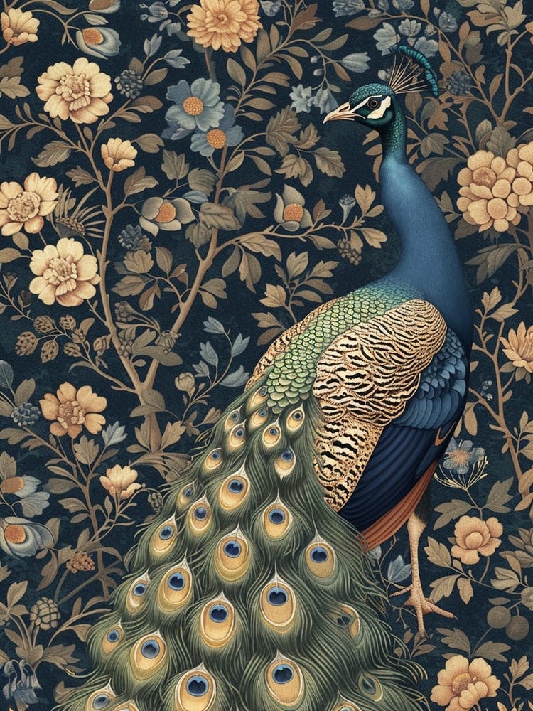 Navy Blue Peacock Wallpaper 2