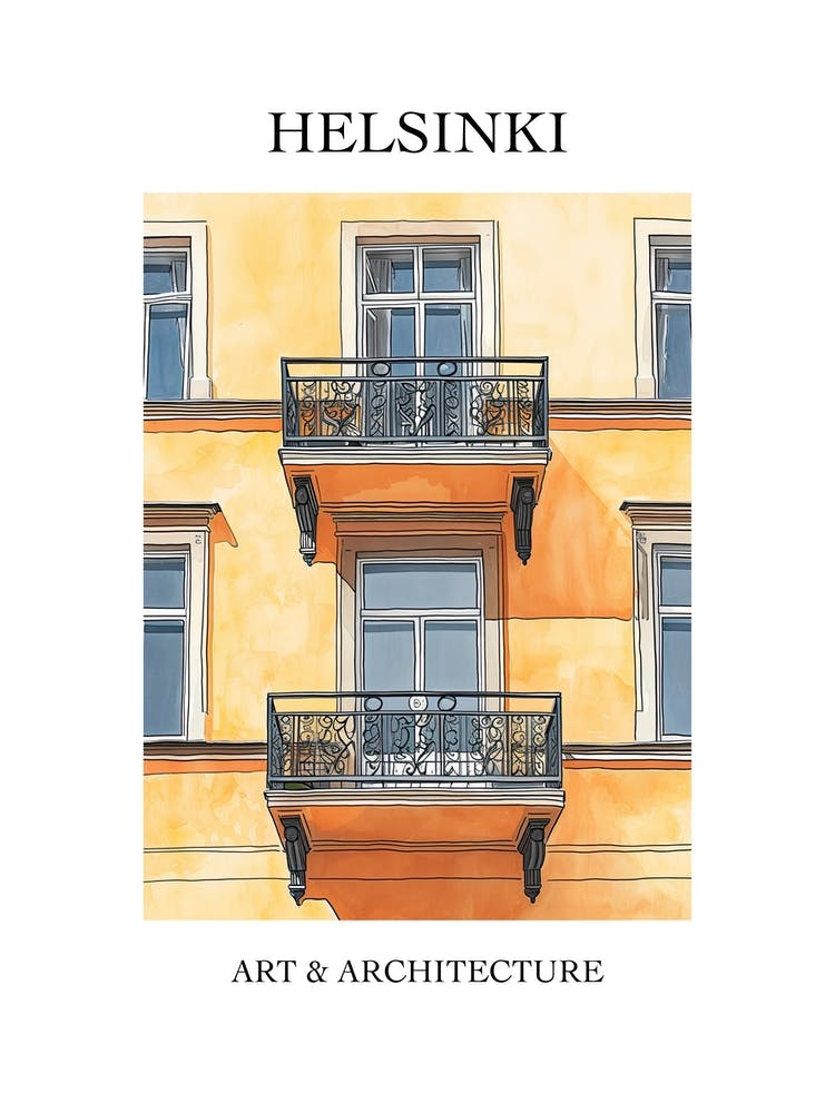 Helsinki Travel And Architecture Poster 3