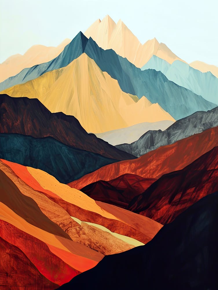 Ethereal Embers: Minimalist Peaks