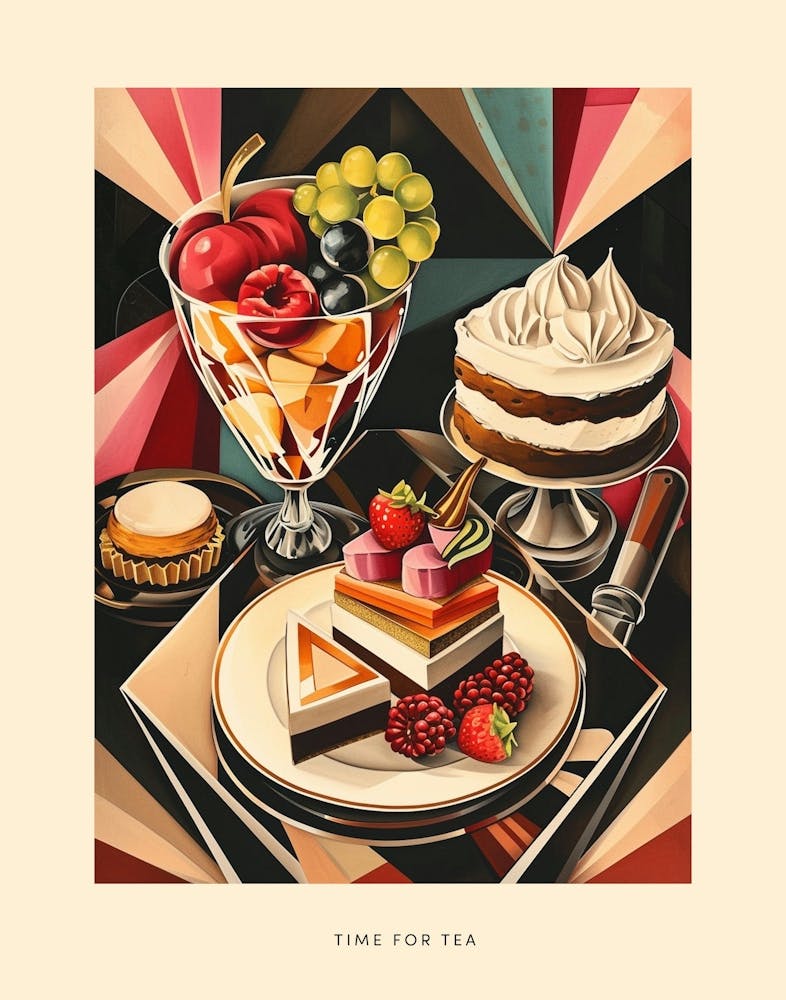 Time For Tea Art Deco Poster