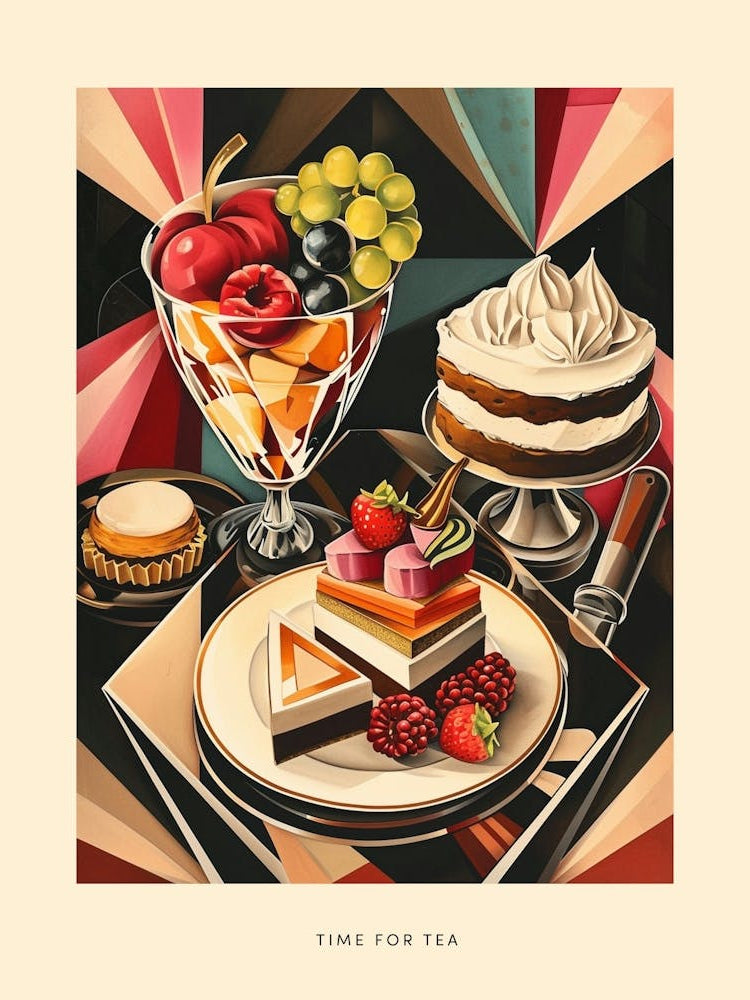 Time For Tea Art Deco Poster