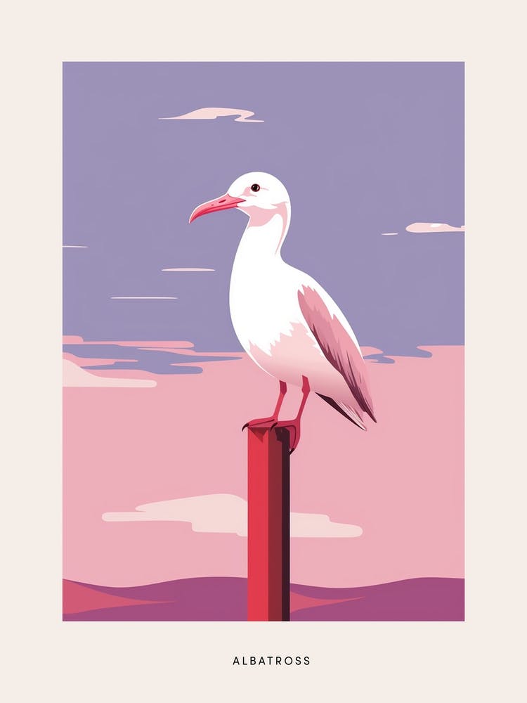 Minimalist Albatross 2 Bird Poster