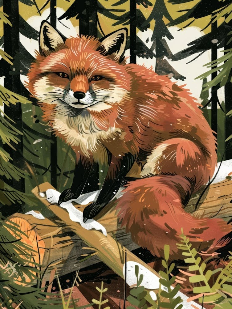 Red Fox In The Woods