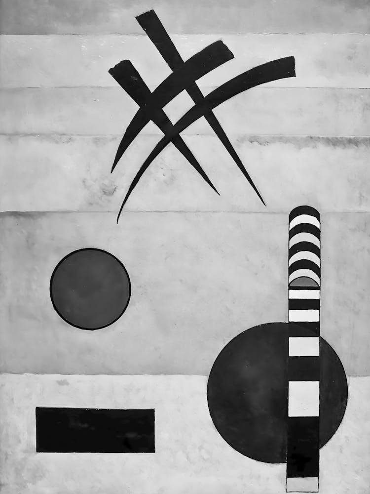 Abstract Black And White Painting 97