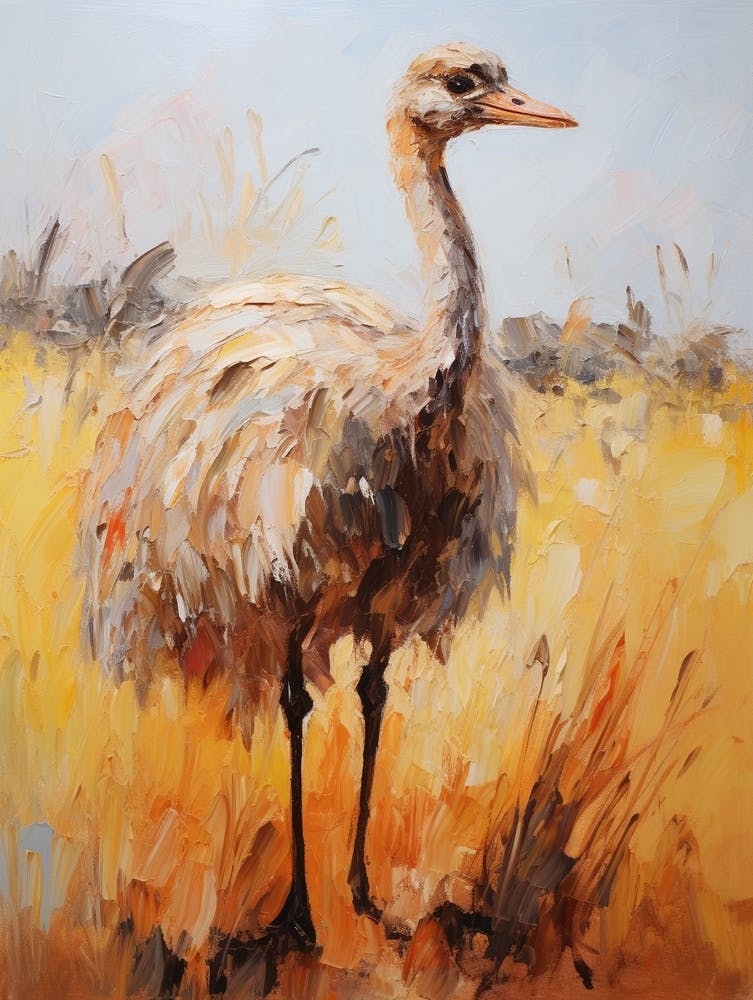 Bird Painting Ostrich 1