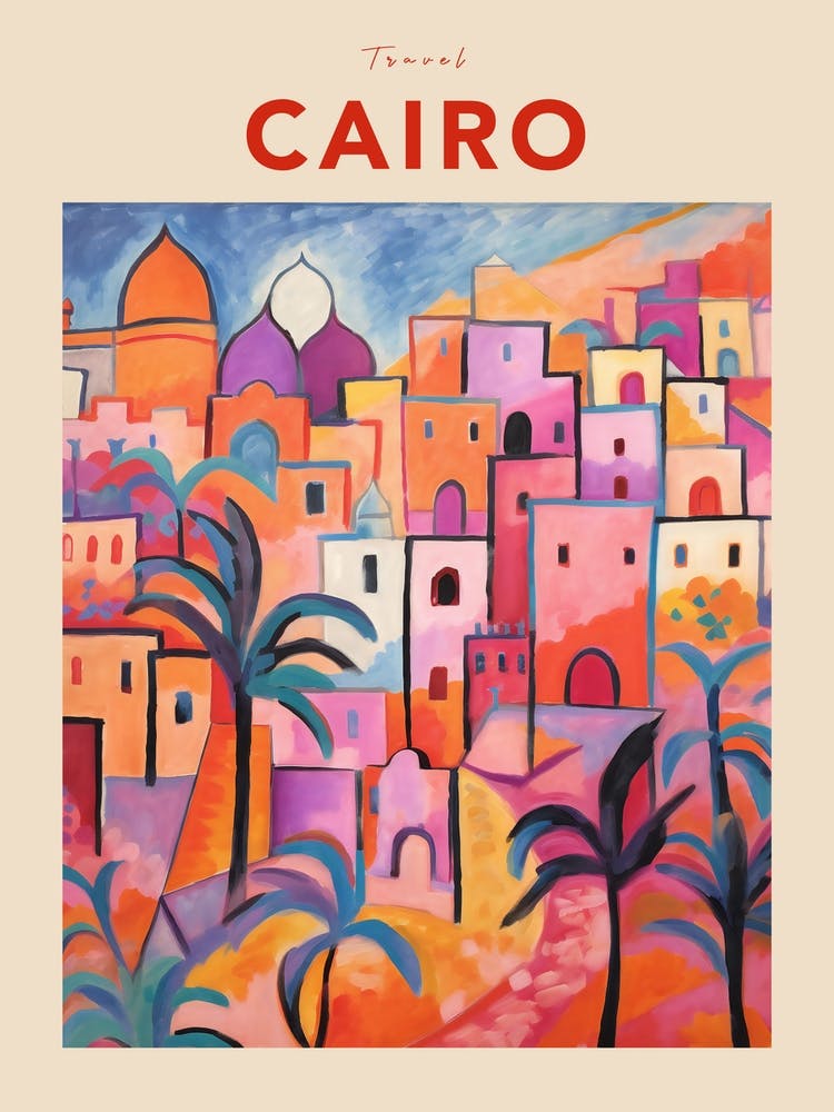 Cairo Egypt 4 Fauvist Travel Poster