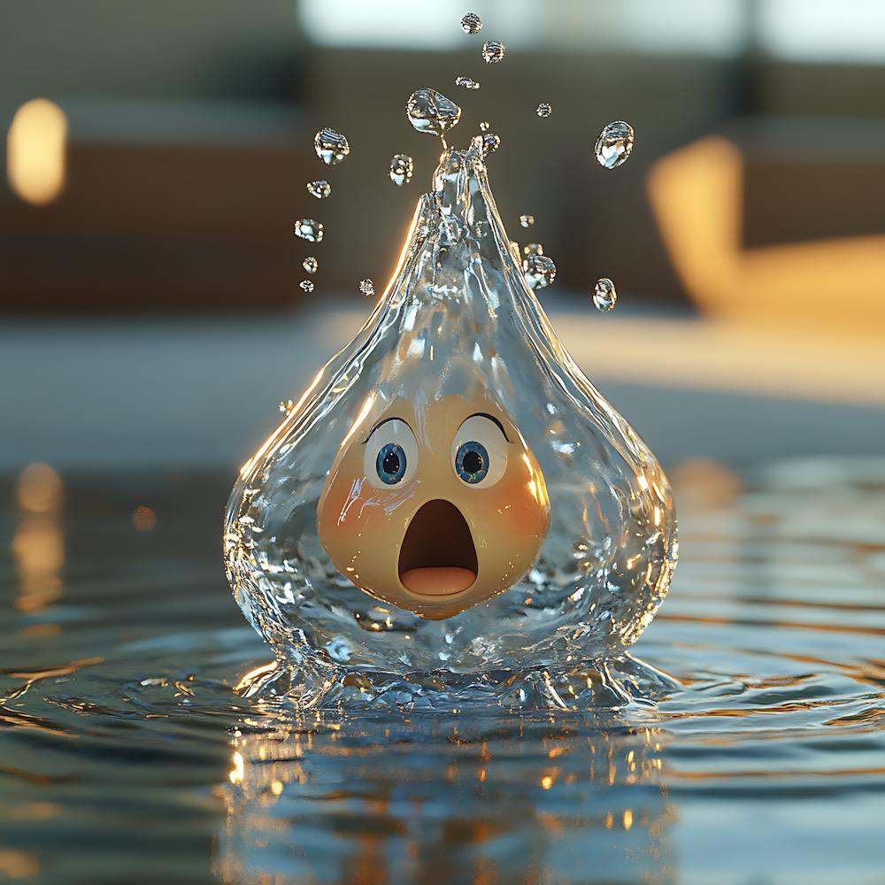 Animated Water Droplet Character 6