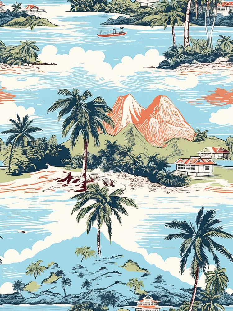 Bora Bora In French Polynesia, Inspired Travel Pattern 2
