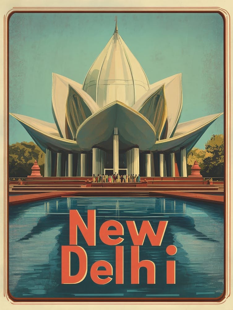 Aihrgdesign A 1970s Inspired Travel Poster For New Delhi 2