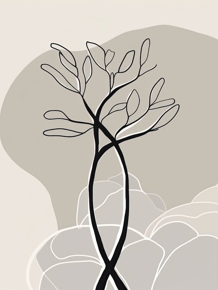 Baum-Linienkunst Abstrakt 5