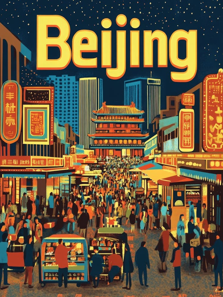 Aihrgdesign A 1970s Inspired Travel Poster For Beijing 1