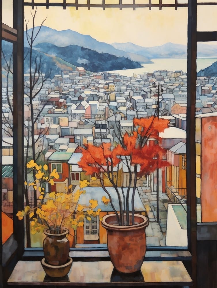 Winter Cityscape Hakone Japan