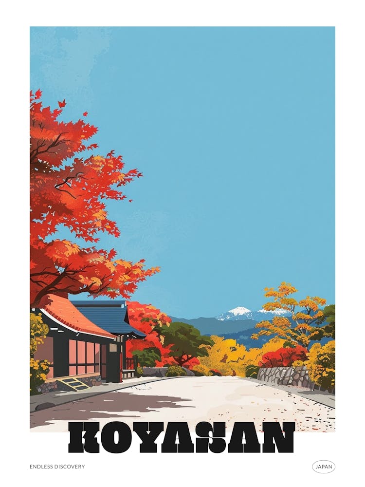 Koyasan Japan 1 Colourful Travel Poster