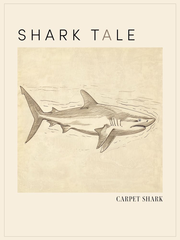 Carpet Shark Vintage Illustration 3 Poster