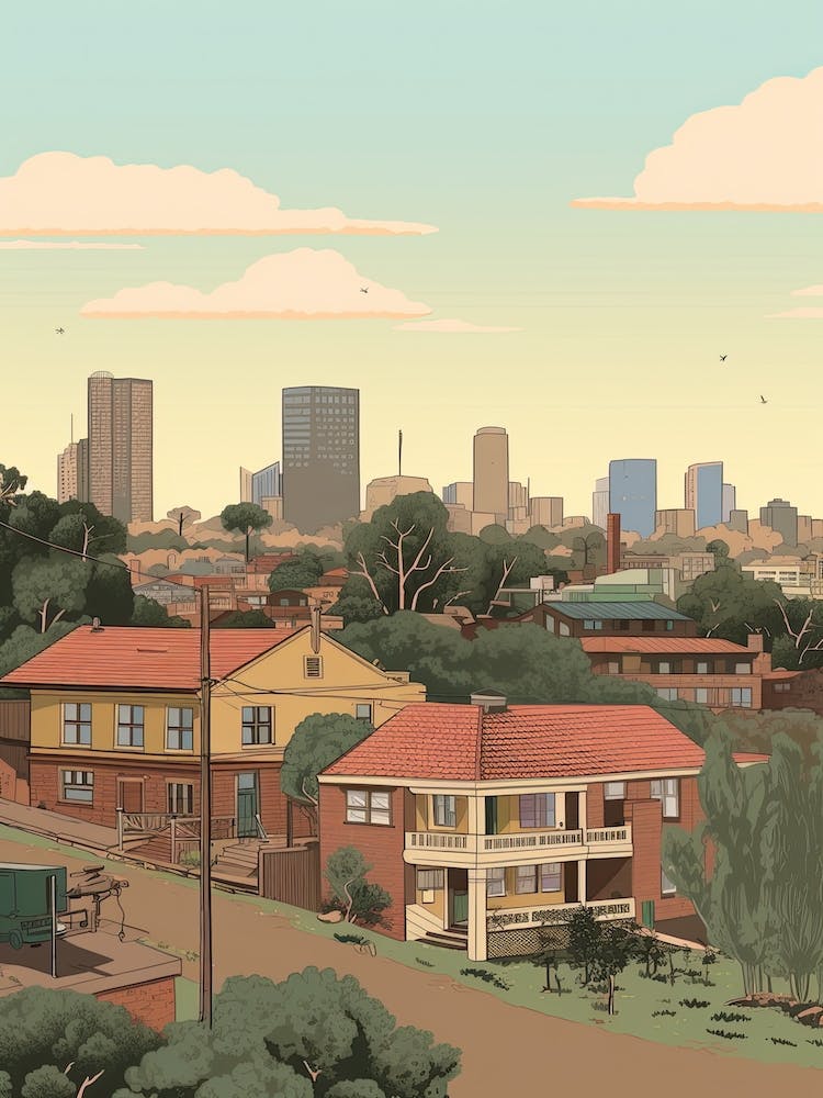 Johannesburg South Africa Travel Illustration 1