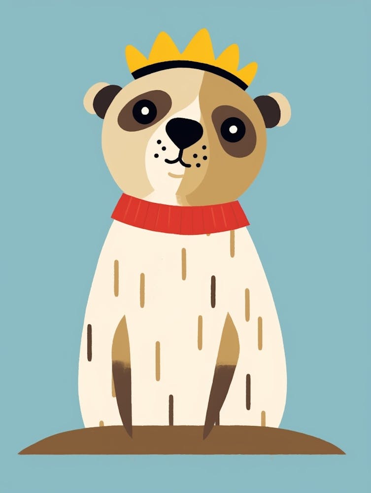 Petit suricate 1 portant une couronne