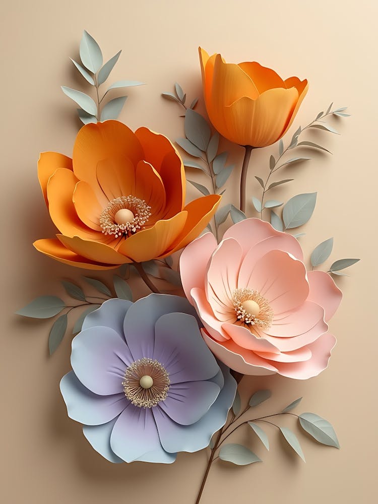 Subtle Botanical Elegance in Warm Shades