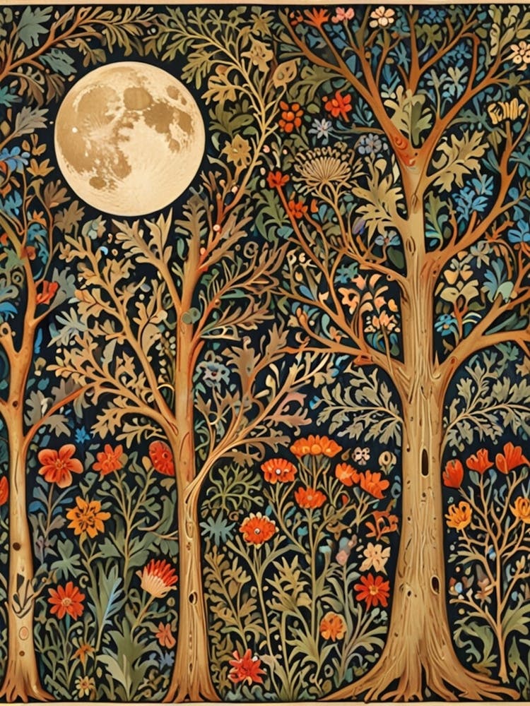 William Morris Moonlight In The Woods 71