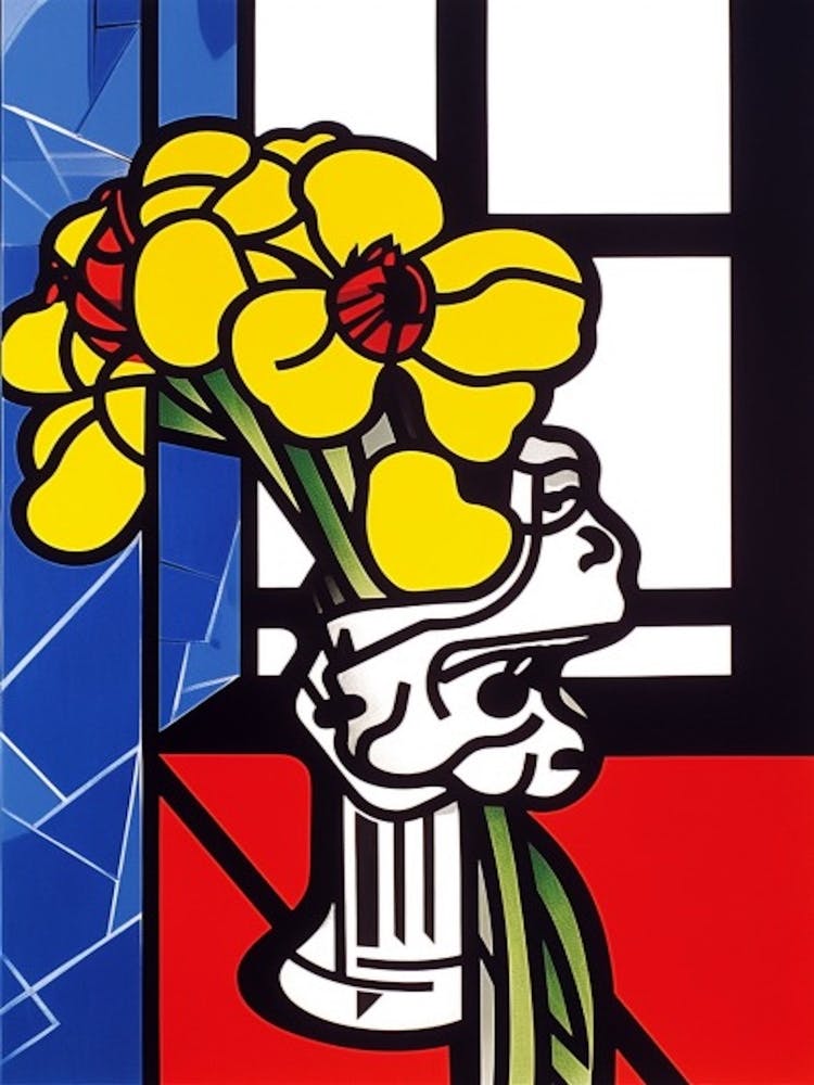 Lisianthus Flower Still Life  3 Pop Art Style